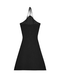 Halter Knit Bodycon Wrap Mini Dress (With Padding)