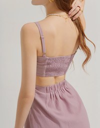 Gold Chain Hollow Slit Maxi Long Dress (With Padding)