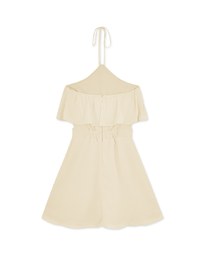 Halter Neck Hollow Bra Padded Mini Dress (With Padding)