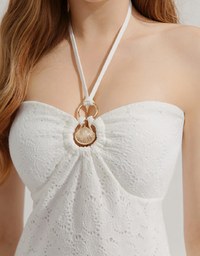 Neck Shell Embellished Bra Padded Maxi Dress (With Padding)
