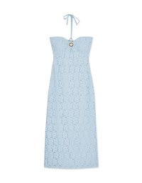 Neck Shell Embellished Bra Padded Maxi Dress (With Padding)
