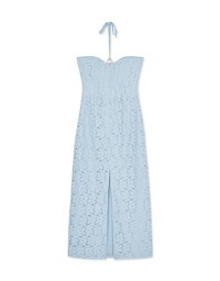 Neck Shell Embellished Bra Padded Maxi Dress (With Padding)