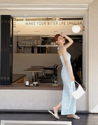 Neck Shell Embellished Bra Padded Maxi Dress (With Padding)