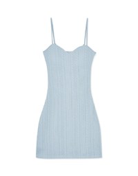 Twist Textured Cami Shoulder Mini Dress (With Padding)