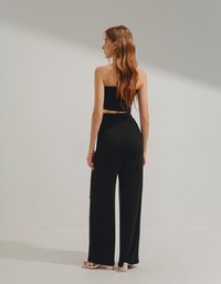 Knit Lace-Up Trousers Set (With Padding)