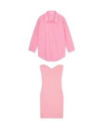 Set Wear With Bodycon Tube Dress and Oversized Shirt