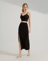 Twist Knit Slit Set (With Padding)