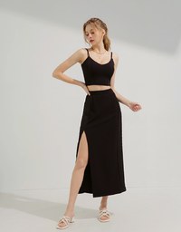 Twist Knit Slit Set (With Padding)