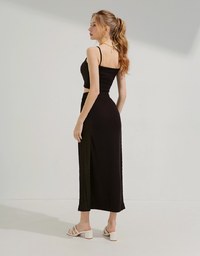 Twist Knit Slit Set (With Padding)
