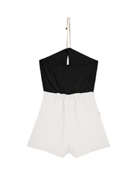 Gold Chain Cut Shoulder Playsuit (With Padding)