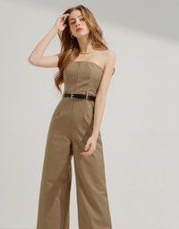 Flat Cut Jumpsuit (With Padding And Belt)