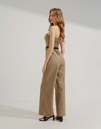 Flat Cut Jumpsuit (With Padding And Belt)