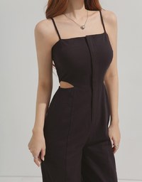 Side Hollow Zipper Jumpsuit (With Padding)