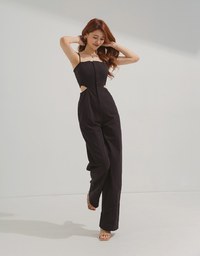 Side Hollow Zipper Jumpsuit (With Padding)