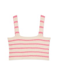 Striped Knit Crop Tank Top