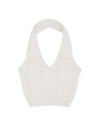 Lapel Knit Fitted Tank Top (With Padding)