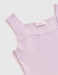 Square Neck Wide Shoulder Knit Vest
