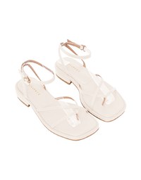 Cross-Toe Ankle Strap Sandals