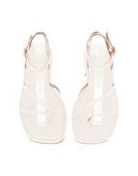 Cross-Toe Ankle Strap Sandals