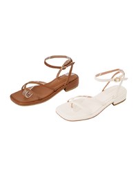 Cross-Toe Ankle Strap Sandals