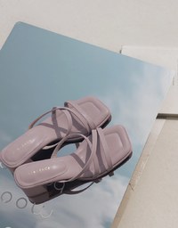 Cross-Strap Mid-Heel Sandals