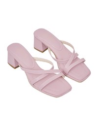 Cross-Strap Mid-Heel Sandals
