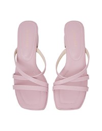 Cross-Strap Mid-Heel Sandals