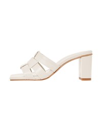 Woven Wide Mid-Heel Sandals