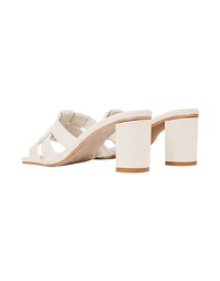Woven Wide Mid-Heel Sandals