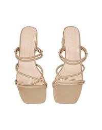 2Way Minimalist Cross-Wrap Mid-Heel Sandals