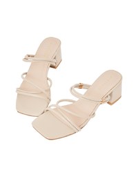 2Way Minimalist Cross-Wrap Mid-Heel Sandals