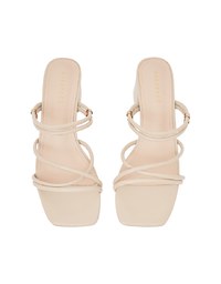 2Way Minimalist Cross-Wrap Mid-Heel Sandals