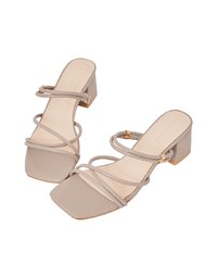2Way Minimalist Cross-Wrap Mid-Heel Sandals