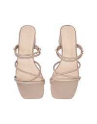 2Way Minimalist Cross-Wrap Mid-Heel Sandals