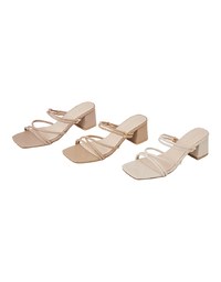 2Way Minimalist Cross-Wrap Mid-Heel Sandals
