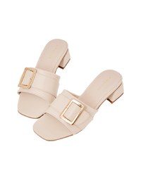 Square Buckle Low Heel Sandals