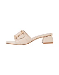 Square Buckle Low Heel Sandals