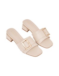Square Buckle Low Heel Sandals