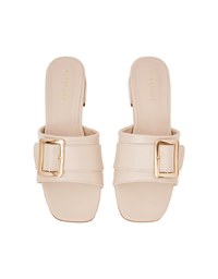 Square Buckle Low Heel Sandals