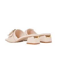 Square Buckle Low Heel Sandals