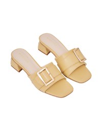 Square Buckle Low Heel Sandals