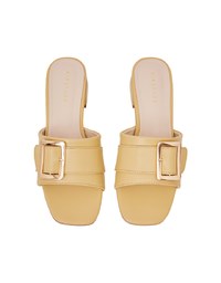 Square Buckle Low Heel Sandals