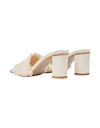 Distressed Hem Totem Mid-Heel Sandals And Slippers