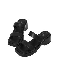 Simple Broad-Soled Thick-Soled Mid-Heel Slippers