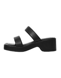 Simple Broad-Soled Thick-Soled Mid-Heel Slippers