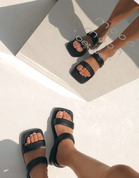 Simple Broad-Soled Thick-Soled Mid-Heel Slippers