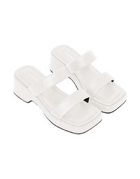 Simple Broad-Soled Thick-Soled Mid-Heel Slippers