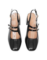 Square Toe Double Buckle Back Heels