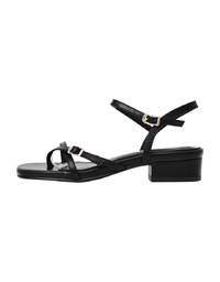 Slim Strap Cross Buckle Mid Heel Sandals