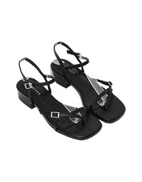 Slim Strap Cross Buckle Mid Heel Sandals